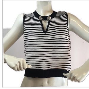 St. John sport crop top sweater nautical
